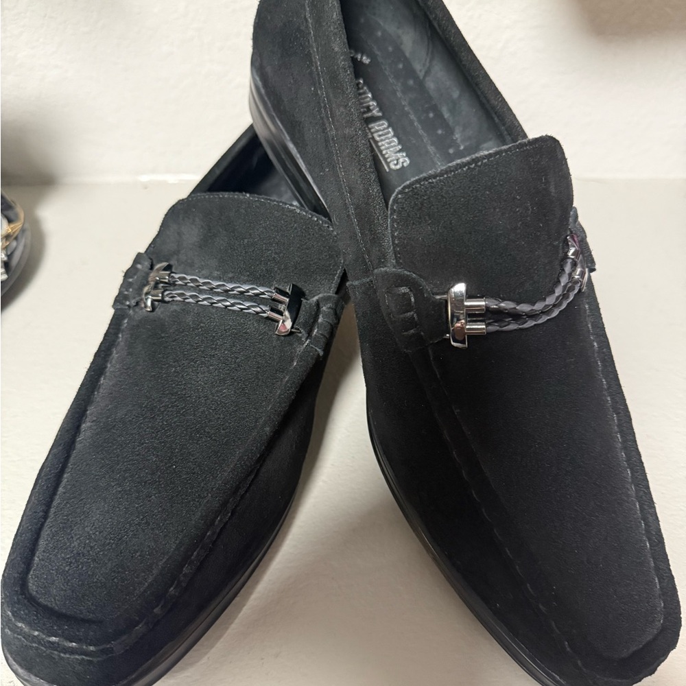 Stacy Adams Men's Suede Black Slip-On Loafers